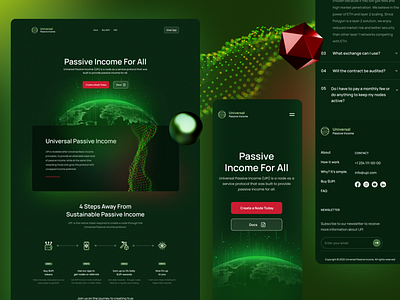 Landing Page for Universal Passive Income agency behance crypto design dribbble figma ui ux web web design
