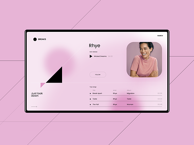 Music player design graphicdesgin minimal pink ui web