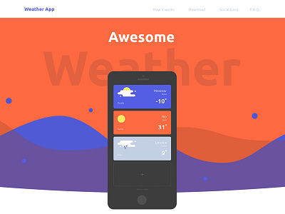 Weather App app design mobile weather