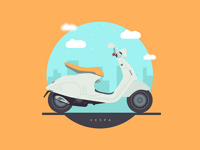 Vespa car icon illustration vector