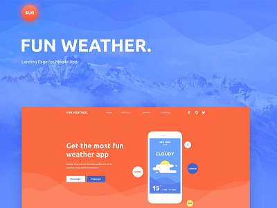 Free PSD Landing | WeatherApp