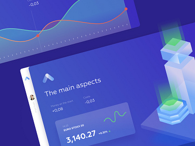 Trading gradient color gradient graph ui web