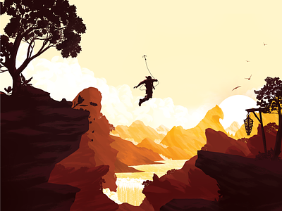 Uncharted 4 Poster adventure digital art illustration landscape playstation poster uncharted