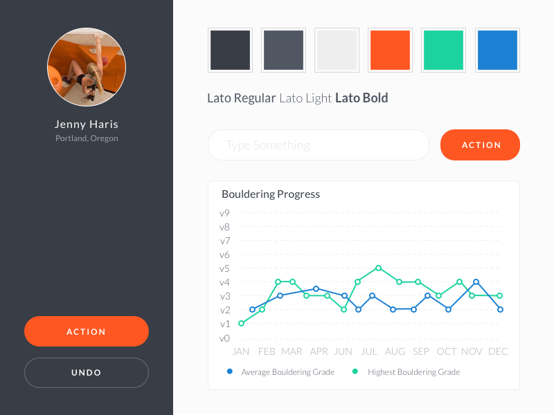 Style Prototype climbing colors interface style-prototype