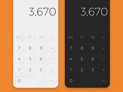 "Nuemorphism" Calculator UI app calculator ui design mobile app mobile app design mobile ui neumorphism skeuomorphism ui