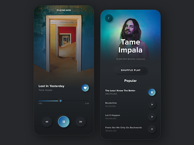 Nuemorphism Music Player app app design dark mode design mobile app mobile app design mobile ui music app music player nuemorphism skeuomorphism ui