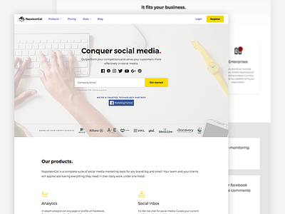 NapoleonCat – website business company landing page napoleoncat product saas startup website