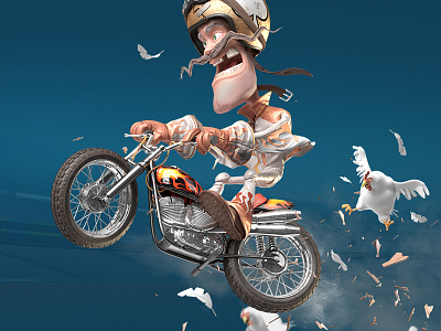 Wheelie time! 3d motorcycle stuntman stunts wheelie