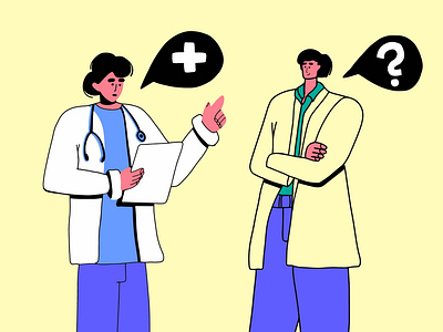 Doctor is talking to the patient. animation cartoon character character design flat design illustration man people vector