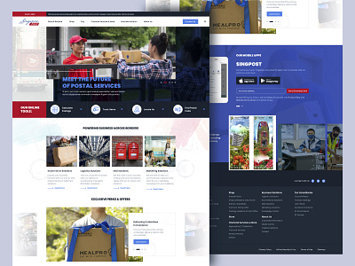 SingPost Website UI delivery logistics package post post office postal service singapore ui ux web website