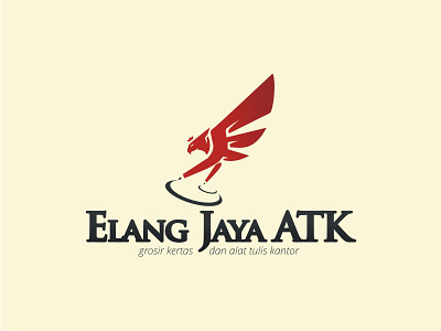 Elang Jaya ATK atk black branding design eagle elang identity logo office paper red stationery