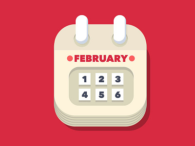 Calendar Icon 3d calendar date design february flat icon isometric pastel solid ui