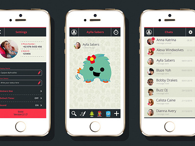 Sticki Chat App UI app application chat design fun interface stickers sticki text ui user ux