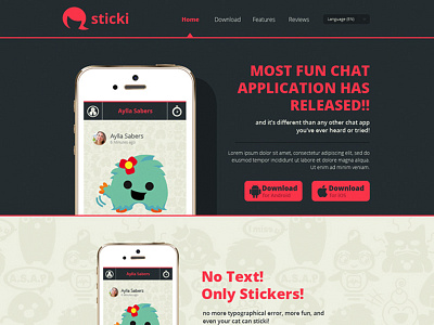 Sticki App Landing Page Design