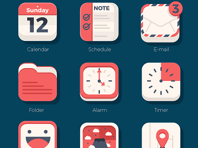 FREEBIES - 21 Flat iOs Icon Set