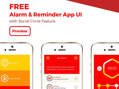 FREEBIES - WakeApp! Alarm & Reminder App UI