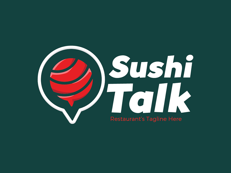 FREEBIES - Sushi Talk Logo game app chat resto food japan sushi readymade template icon logo free