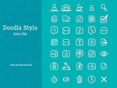 Doodle Style Icon Set