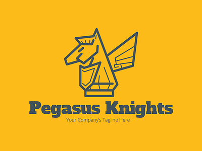 Pegasus Knights - Logo Template anitivirus app chess guards horse hotel knight logo readymade security template wings