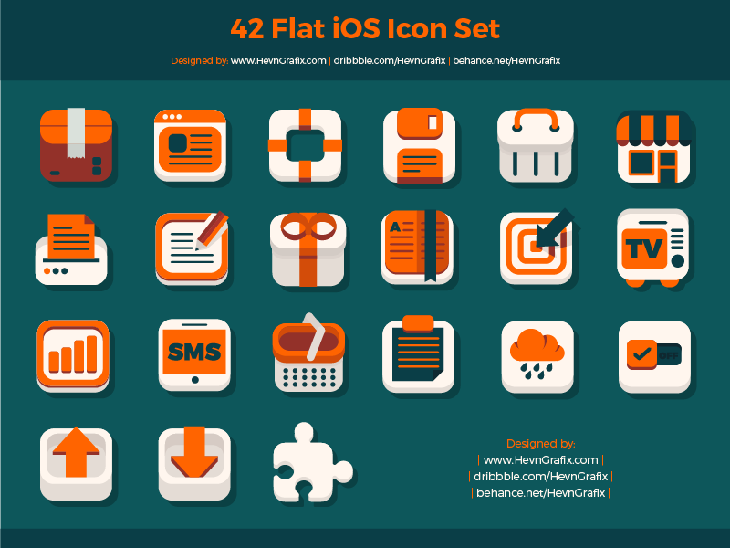 FREEBIES - 42 Flat iOS Icon Set various ios set icon freebies free
