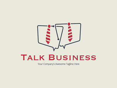 FREEBIES - Talk Business Logo bubble business chat elegant free freebies logo suit talk text tie