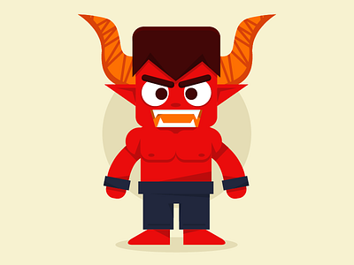 Hey, HellBoy! boy character demon devil halloween hell horns illustration monster red