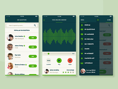 Questions an Answers App UI
