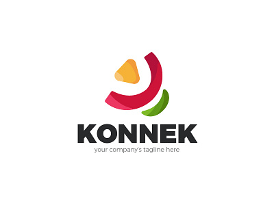 FREE - Konnek Logo Template abstract business community connect connection education free freebies logo people template wave