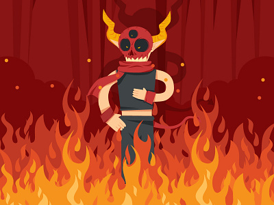 Hellgods Character character fire flame game god hell hell god horn illustration mask monster skull