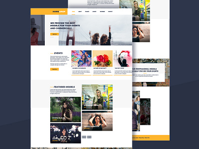 Mannequeen Website UI agency bright clean colorful fun minimal minimalistic model ui usher ux website