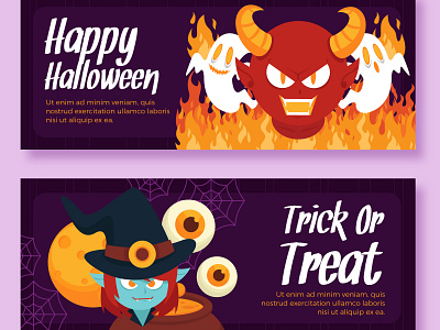 Halloween Theme Designs banner design free freepik graphic halloween icon illustration template