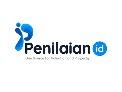 Penilaian.id Logo abstract agency blue building house logodesign penilaian price property value