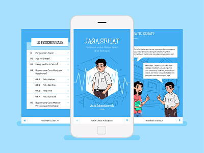 JAGA SEHAT Apps application apps blue consultation digital e-book e-books health jaga sehat medical mobile ui ux