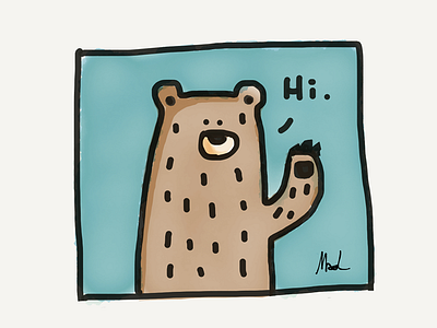 Hello Bear! bear illustration ipad