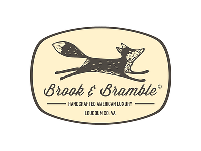 Brook & Bramble brand fox illustration label vintage