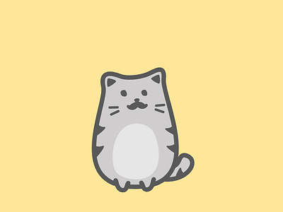 Meowstache cat funny illustration