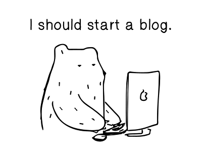 Bear with me. bear blogging cartoon computer