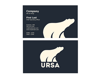 Biz Card Front and Back bear business card logo