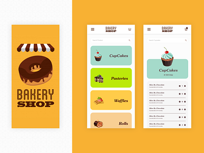 Bakery app Redesign app bakery bakery logo cupcakes design justforfun pastry redesign splash screen ui