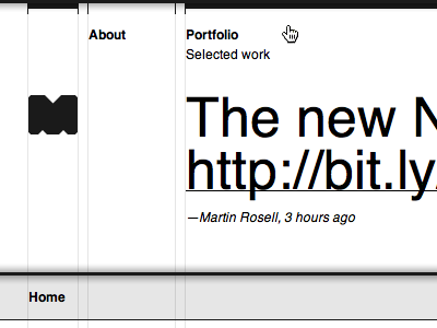 Portfolio redesign black grid helvetica minimal website white