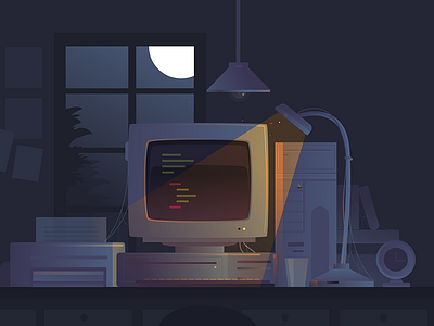 Illustration - late night coding