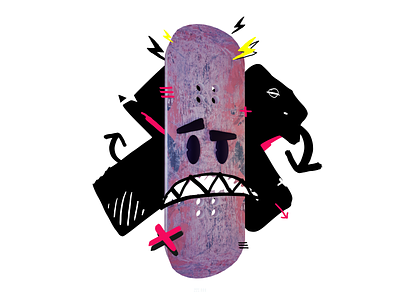 Boardly 3d design hand drawn icon illustration skate skateboard