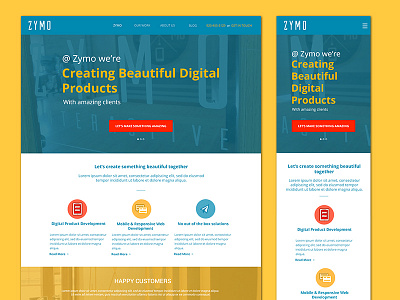 Preview / New Zymo.io Concept agency design home screen splash website