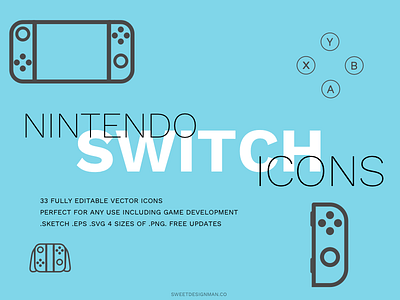 Nintendo Switch Icon Set controller games icon mario nintentdo outline thin video