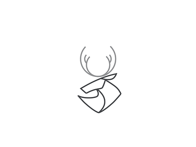 Stag Logo animal black deer illustration line logo monochromatic stag thin white