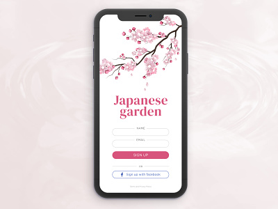 #DailyUI 01 // Japanese Garden app daily 100 challenge design sign up uiux