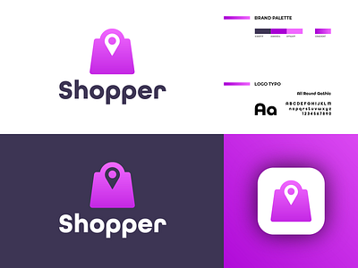 Shopper app app icon brand design brand identity branding business design flat icon logo logo concept logo design minimalist shopper shopping website