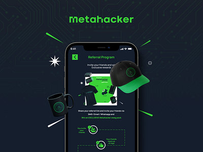 Metahacker App UI And Merch Design branding design graphic design identitydesign logo logodesign minimal ui vector