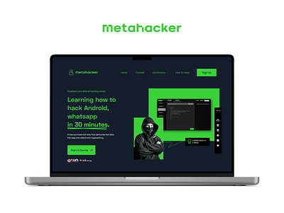 metahacker Landing Page Design branding design graphic design identitydesign illustration logo logodesign minimal ui vector web