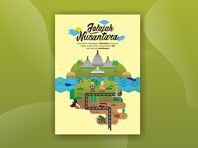 Nusantara Poster Design animation art design flat flat design illustration illustrator indonesia indonesia designer minimal poster art poster design typography
